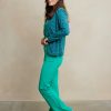Aime - Nora Blazer - Retro Greens Print Travelstof Blazer Aime Balance Dames Groen