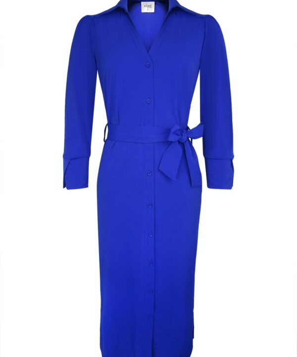 Aime - Finou Dress - Cobalt - Travelstof Jurk voor Dames Kleding in Blauw / Cobalt Kleur