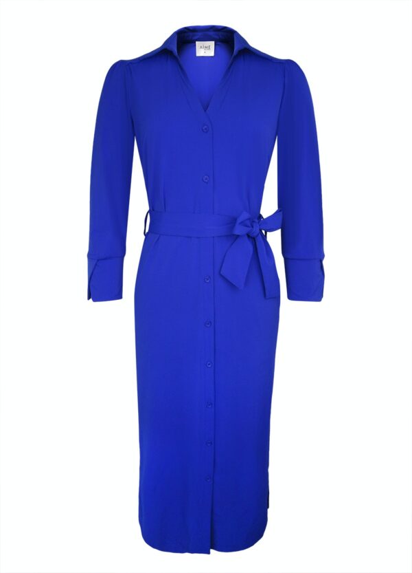 Aime - Finou Dress - Cobalt - Travelstof Jurk voor Dames Kleding in Blauw / Cobalt Kleur