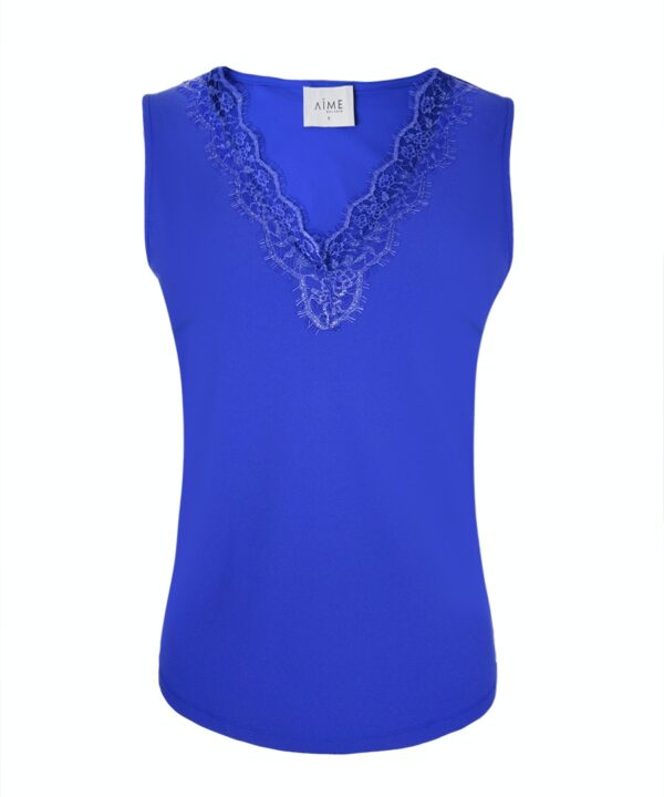 Aime Balance | Lauren Top - Cobalt Topje van Travelstof in Blauw / Dames Kleding