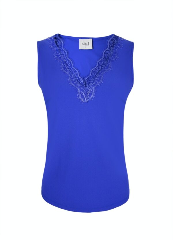 Aime Balance | Lauren Top - Cobalt Topje van Travelstof in Blauw / Dames Kleding