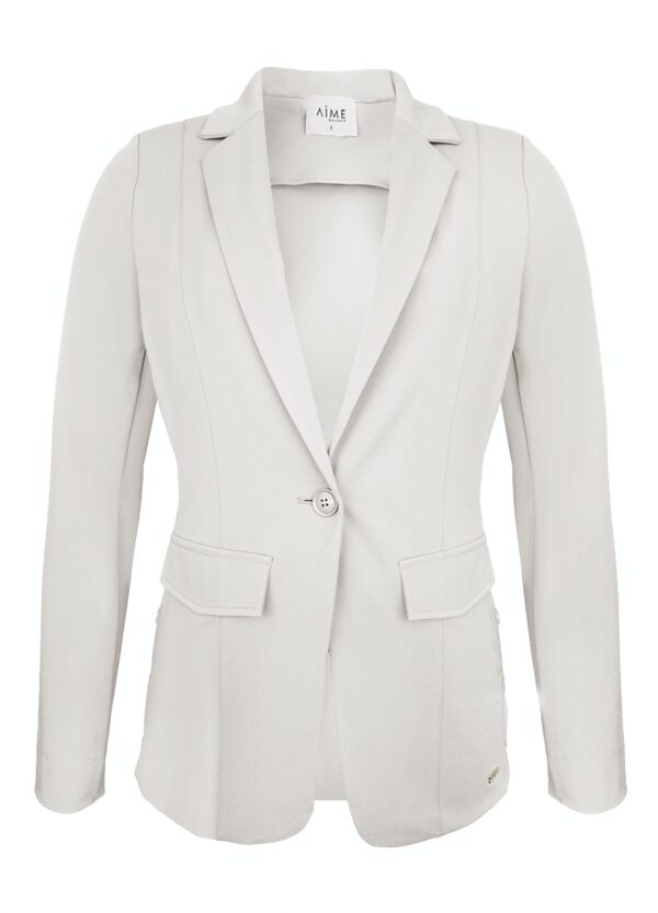 Aime Balance | Sanne Blazer - Bone | Travelstof Kleding Dames Wit / Kit Kleur