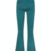 Aime Balance - Serena Flared - Retro Greens Print Travelstof Broek Dames Groen