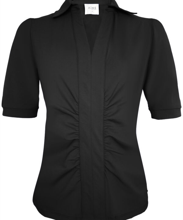 Aime | Madeline Top - Black - Travelstof | Morgen in huis - Dameskleding - Zwart - Aime Balance