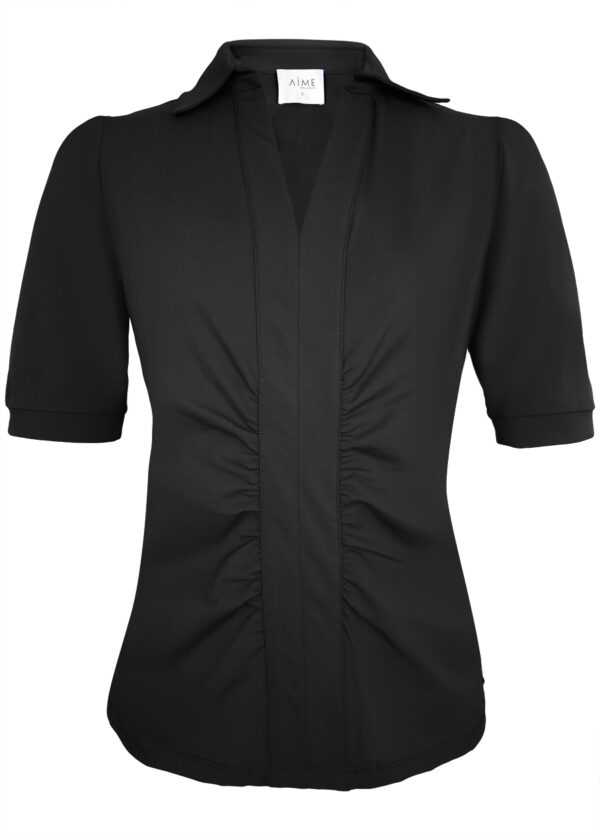 Aime | Madeline Top - Black - Travelstof | Morgen in huis - Dameskleding - Zwart - Aime Balance