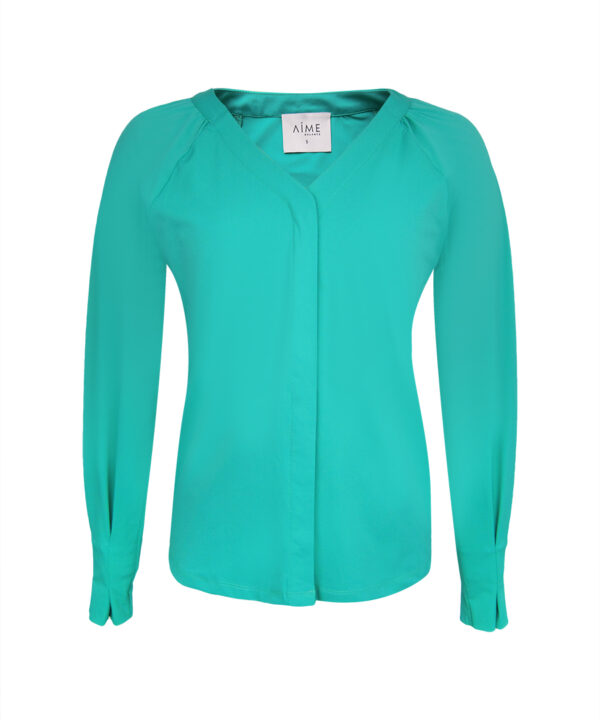 Aime Balance | Travelstof Lucky Green Blouse Groen