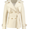 Nikkie Brooklyn short trenchcoat jas travelstof pearl off white