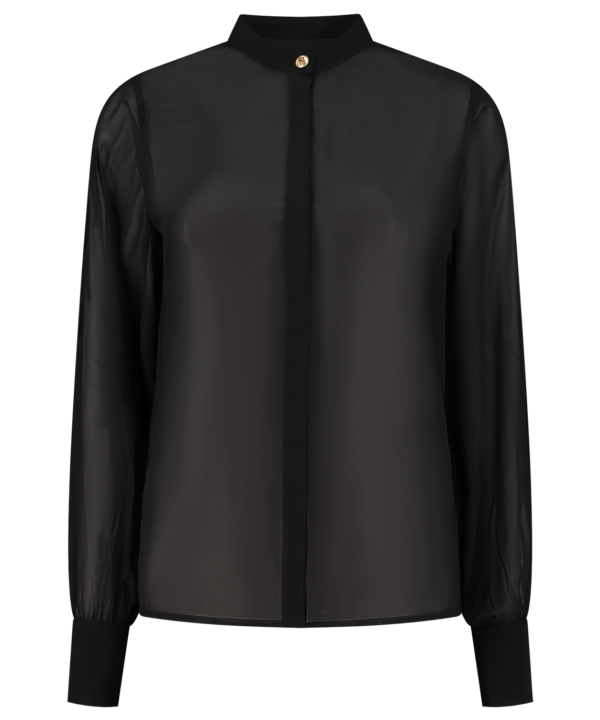 Nikkie Bahrein Blouse top zwart black travelstof