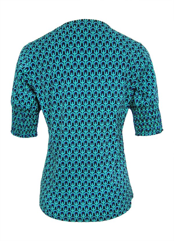 Aime balance | travel fabric tamara blouse retro green print green