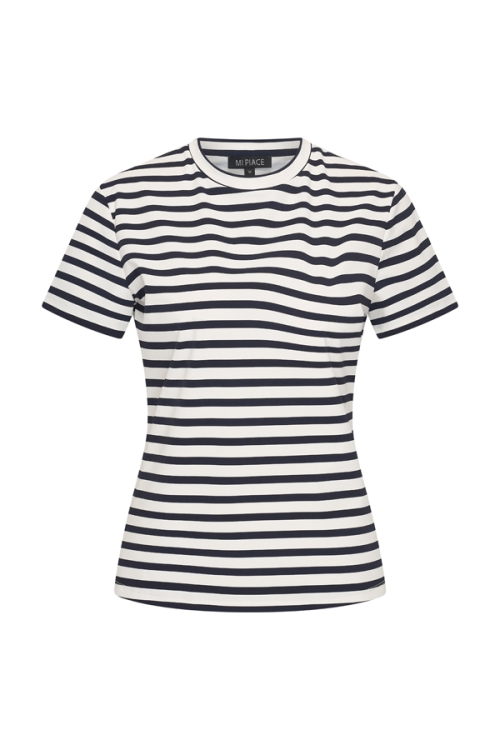 Mi Piace - T Shirt Streep Print - Black | Off White
