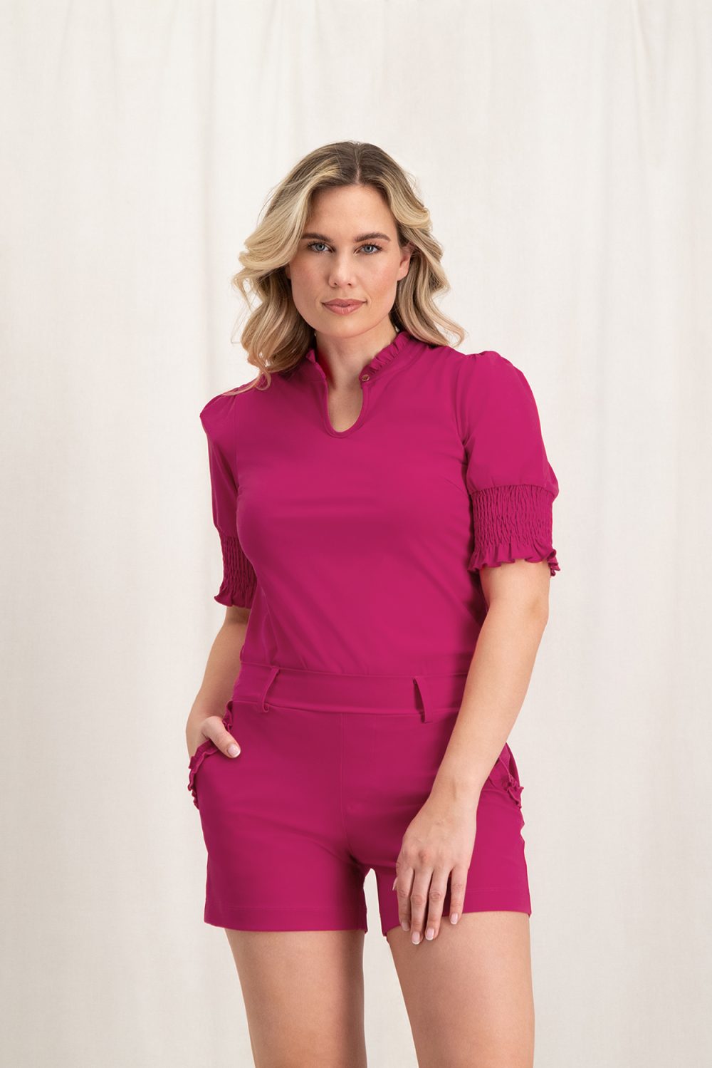 Aime Balance | - Stacey Top - Fuchsia- Comfortabele damestop