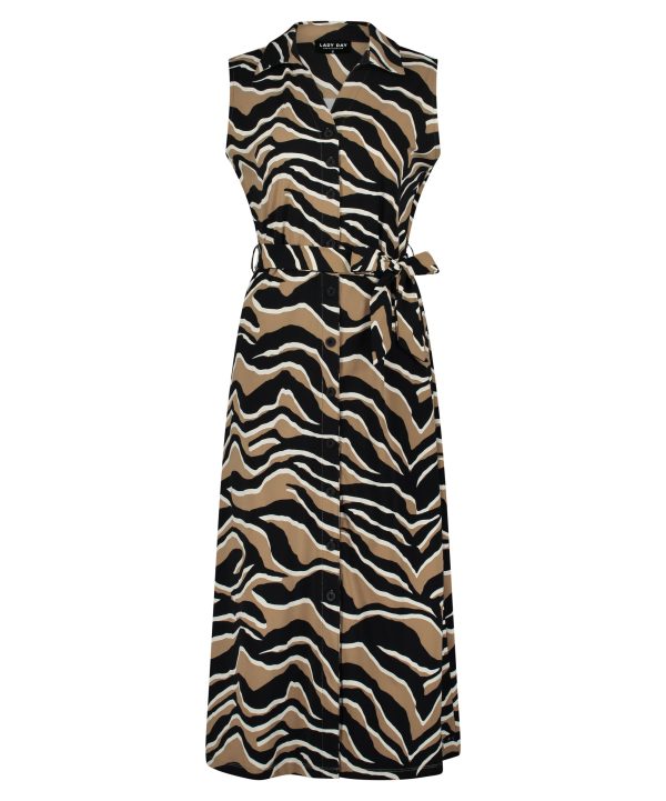 Lady Day | Dress Dantel - Zebra Camel Travel Fabric