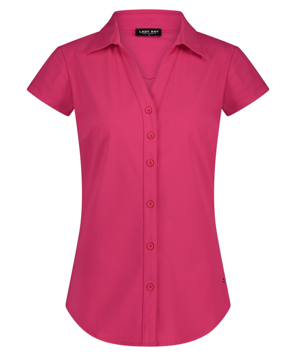 Lady Day | Suzy Cap - Pink Ruby - Travelstof - Morgen in huis - Blouse - Dameskleding