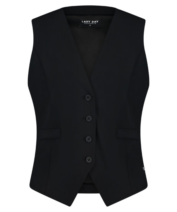 Lady Day - Jade - Black - Travelstof | Morgen in huis - Gilet - Zwart - Dameskleding