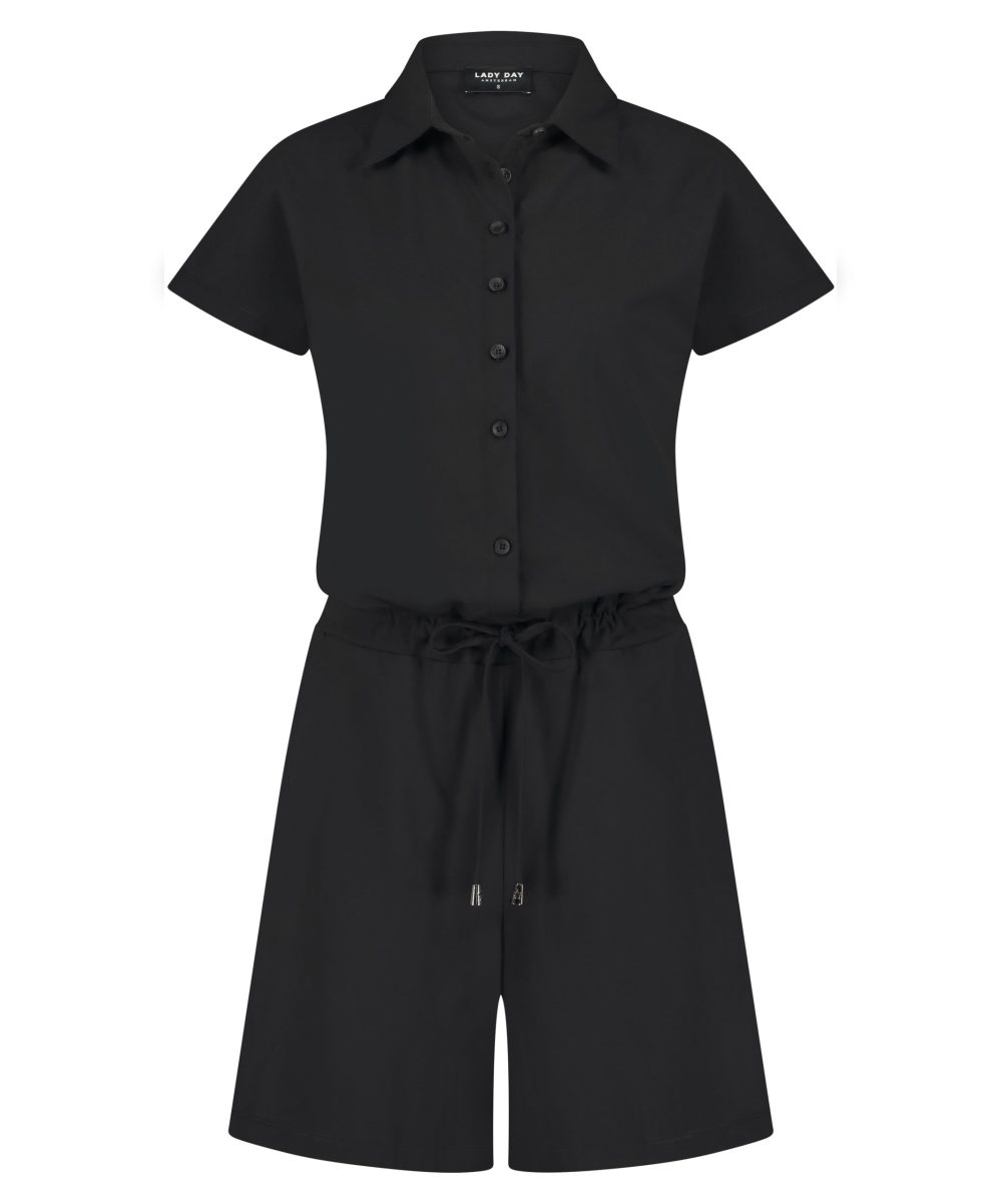 Lady Day | Jumpsuit Maya - Black travelstof