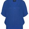 Lady Day - Myrthe Top - Blue Iris travelstof blauw