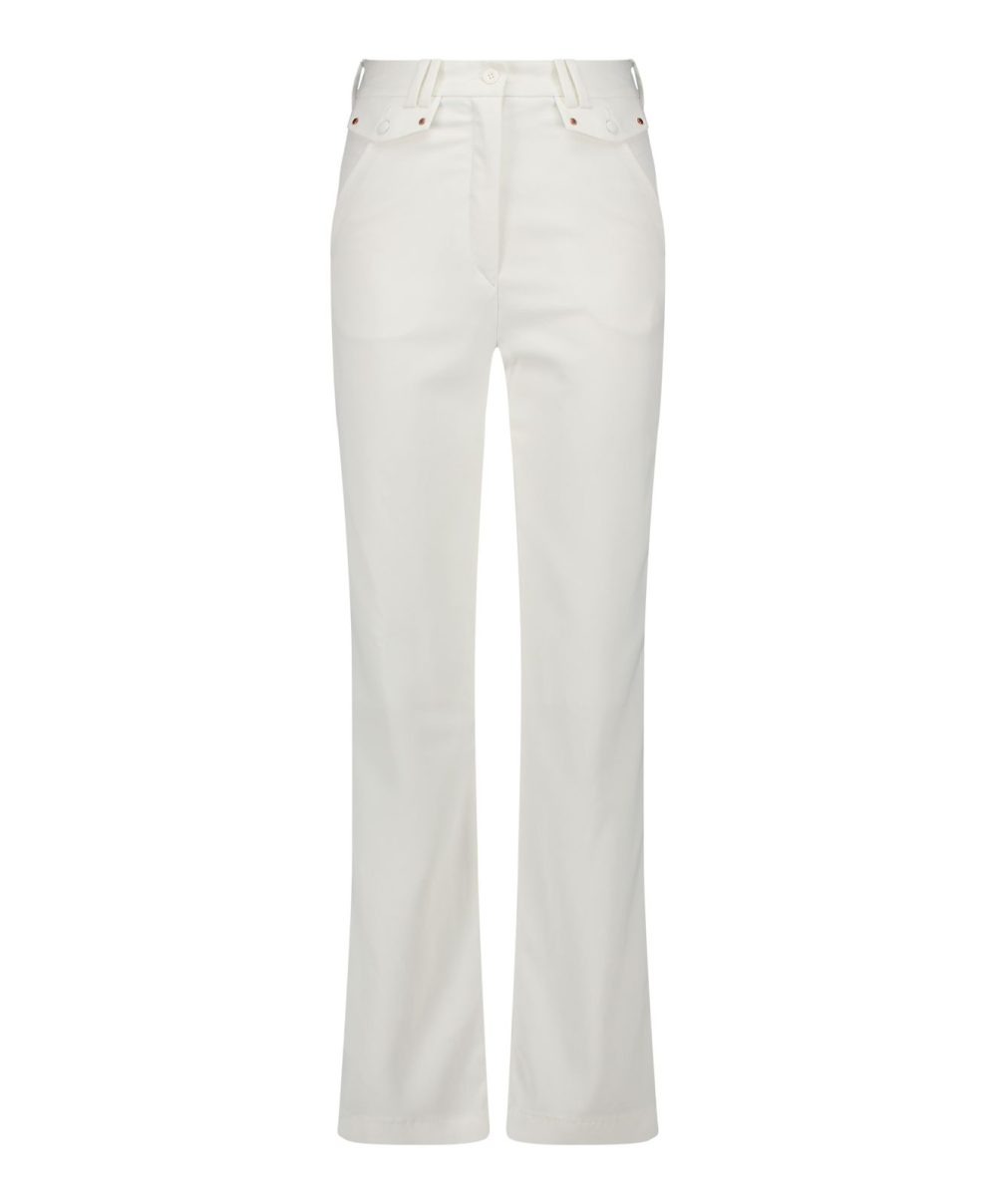 Zip73 | Broek Rechte Pijp - Off-White | Chique Damesbroek