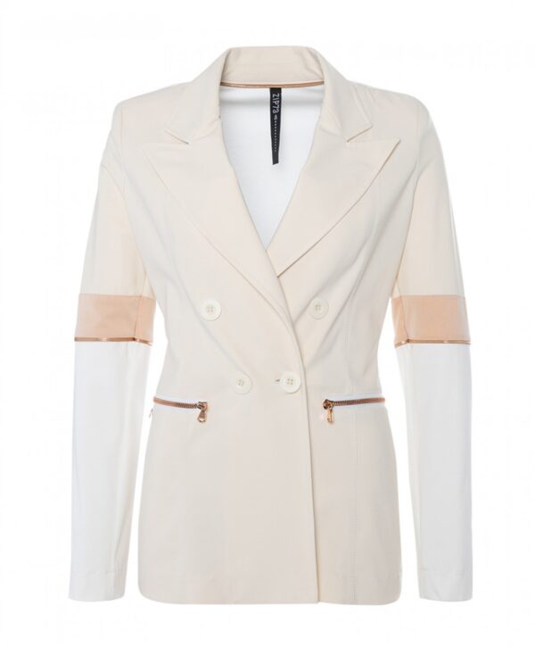 ZIP73 | Blazer Ritsjes - L. Yellow/Rosé | Travelstof Morgen in huis - Geel - Dameskleding