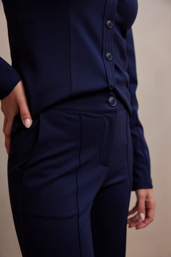 Aime - Hazel Trousers - Dark Blue | Travel fabric - Tomorrow at home