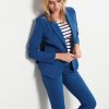 &Co Woman - Penelope Flared - Denim - Travelstof - Broek - Blauw - Dameskleding