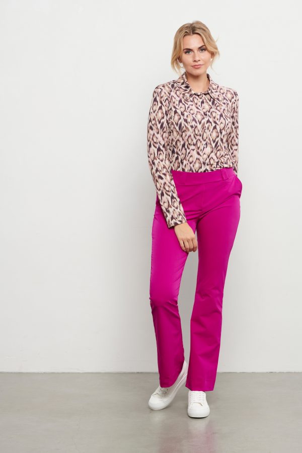 &Co Woman - Penelope Flare Travel - Raspberry Women's clothing trousers pink from Travel fabric.