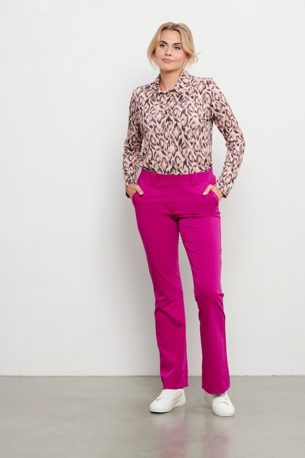 &Co Woman - Penelope Flare Travel - Raspberry Women's clothing trousers pink from Travel fabric.