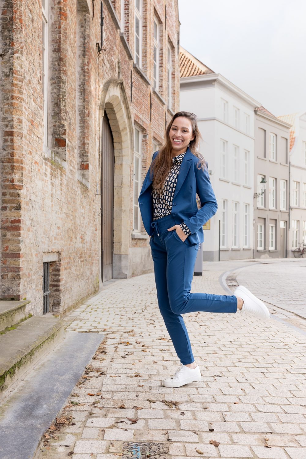 &Co Woman - Penny Travel - Denim - Denim - Travelstof - Broek - Pants - Blauw - Dameskleding