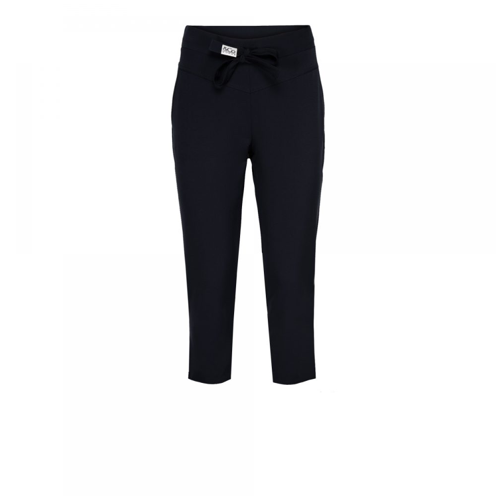 &Co Woman - Phoenix Capri Travel - Navy - Travelstof Dames - Broek