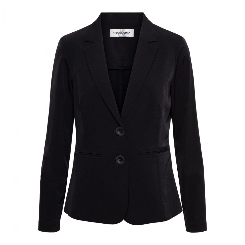 &Co Woman | Phileine Travelstof - Black. De Travelstof blazer voor iedere vrouw in zwart