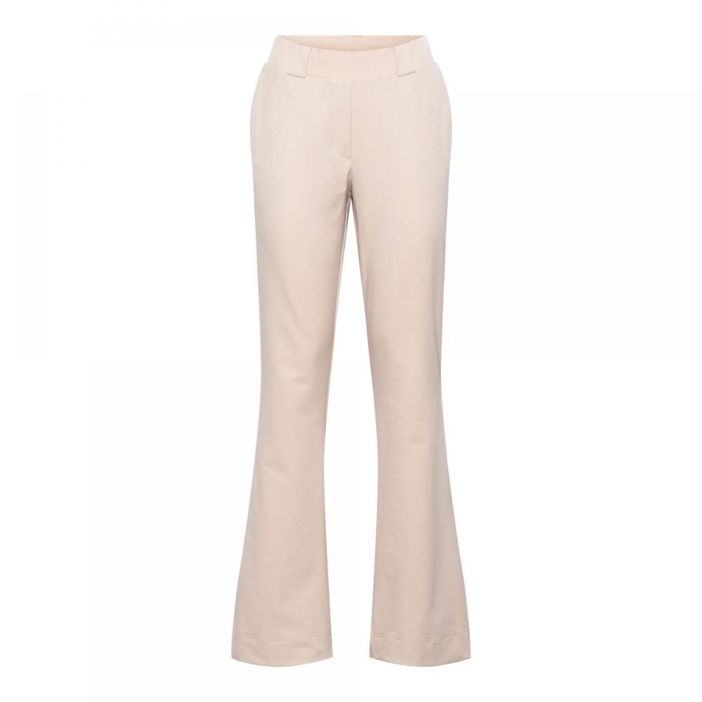 &Co Woman - Penelope Flared - Sand Travelstof Broek Andco Woman Dameskleding Sand / Creme kleur