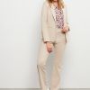&Co Woman - Charlie Comfort Twill - Sand - Travelstof - Broek - Dameskleding - Flare