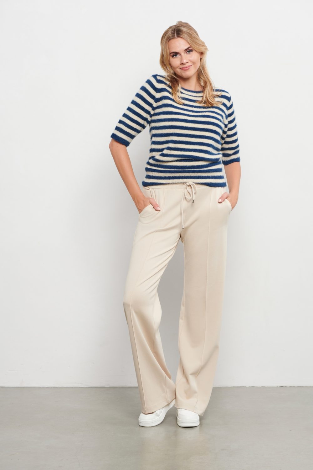 &Co Woman - Belen Stripe - Denim Multi | Morgen in huis - Top - Blauw - Wit - Dameskleding