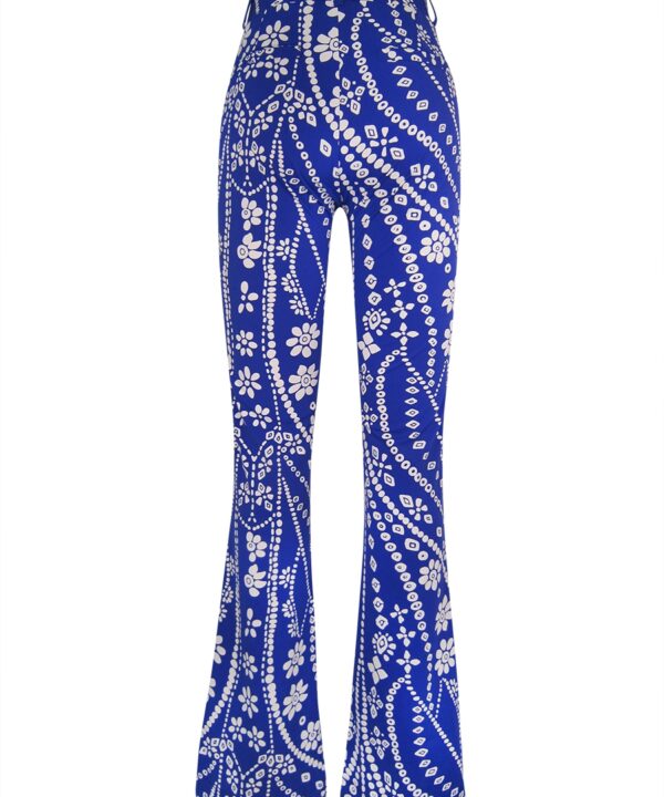 Aime - Joelle Pants - Floral Chain Print Kleding Travelstof Blauw Travelstof Broek Dames kleding