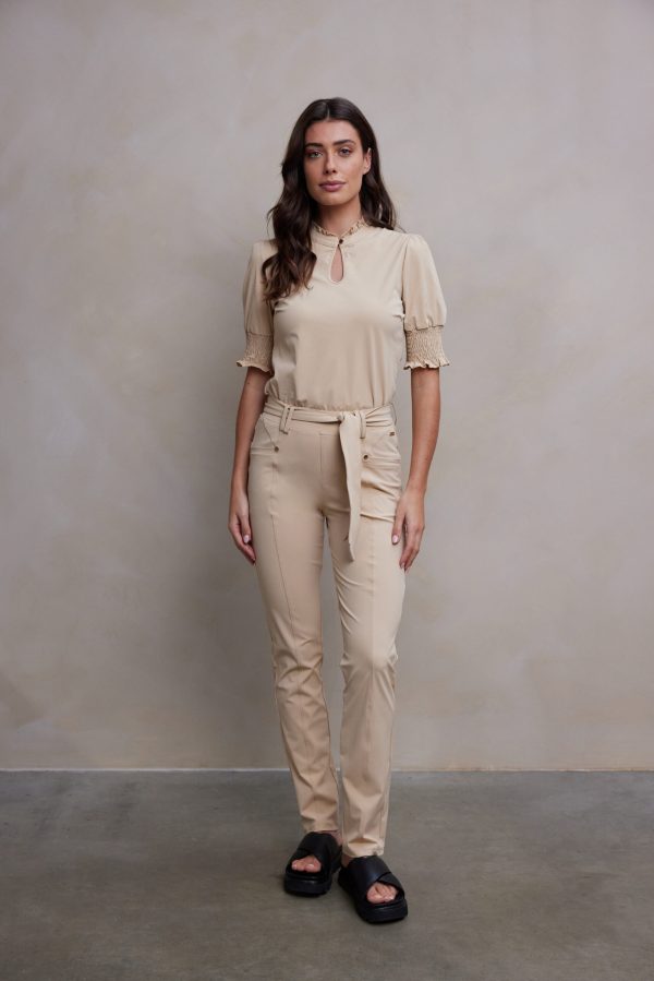 Aime Balance - Ezie Trousers - Sand - Travel fabric | Tomorrow at home - Women's Clothing -. Aime Balance