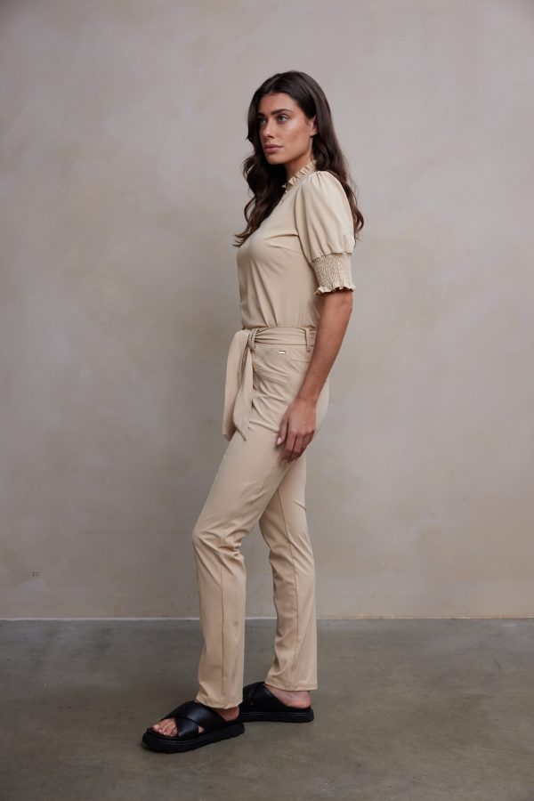 Aime Balance - Ezie Trousers - Sand - Travel fabric | Tomorrow at home - Women's Clothing -. Aime Balance