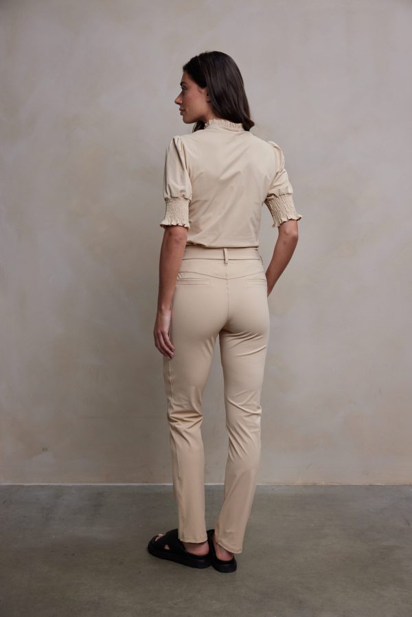 Aime Balance - Ezie Trousers - Sand - Travel fabric | Tomorrow at home - Women's Clothing -. Aime Balance