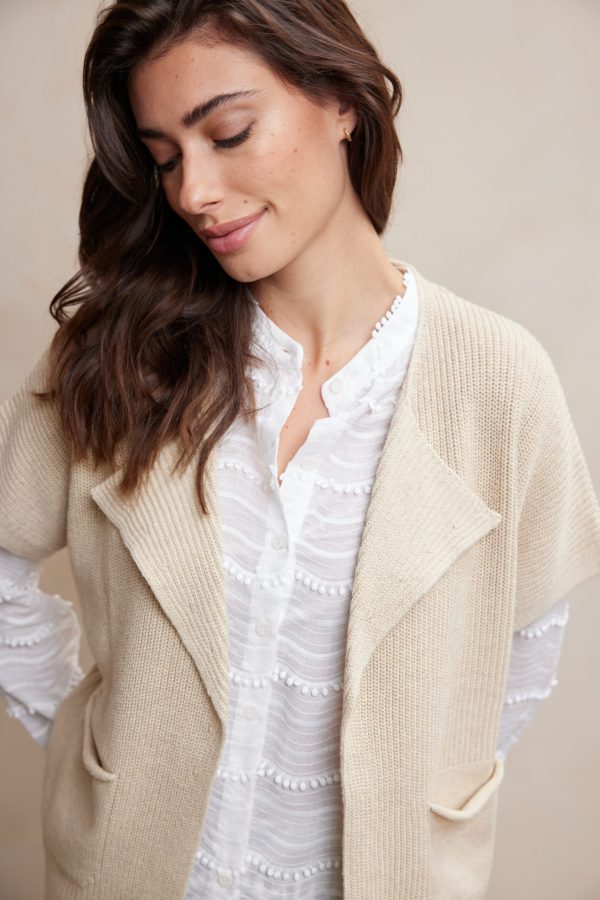 Aime | Jade Cardigan - Sand - Travel fabric - Tomorrow at home - Women's Clothing -. Aime Balance