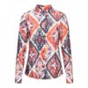 &Co Woman - Lotte Big Ikat - Navy Multi - Blouse - Travelstof - Tops - Dameskleding - Shirts