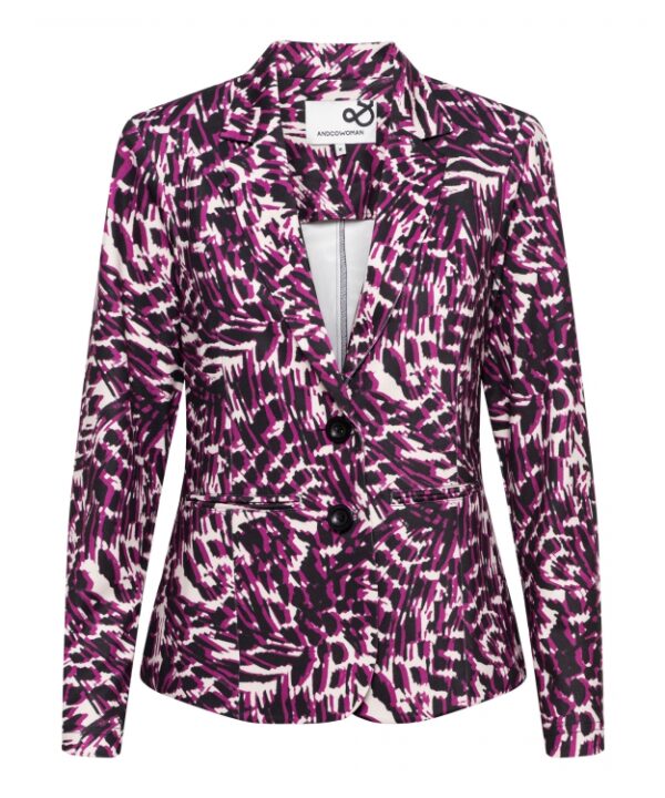 &Co Woman - Dakota Random Spot - Raspberry Multi - Travelstof dames - Blazer