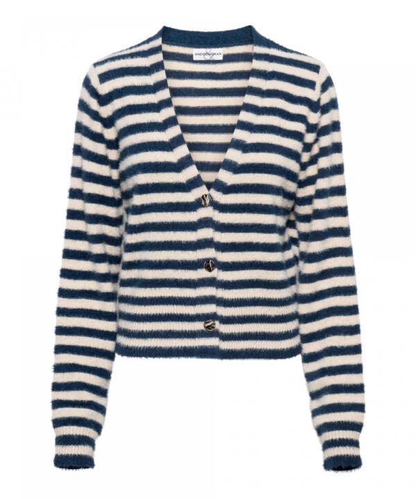 &Co Woman - Badu Stripe - Denim Multi | Morgen in huis - Vest - Cardigan - Dameskleding