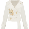 NIKKIE - Dahlia Trenchcoat - Star White Dames Mode Jasje Bloemen Print Wit Kleding