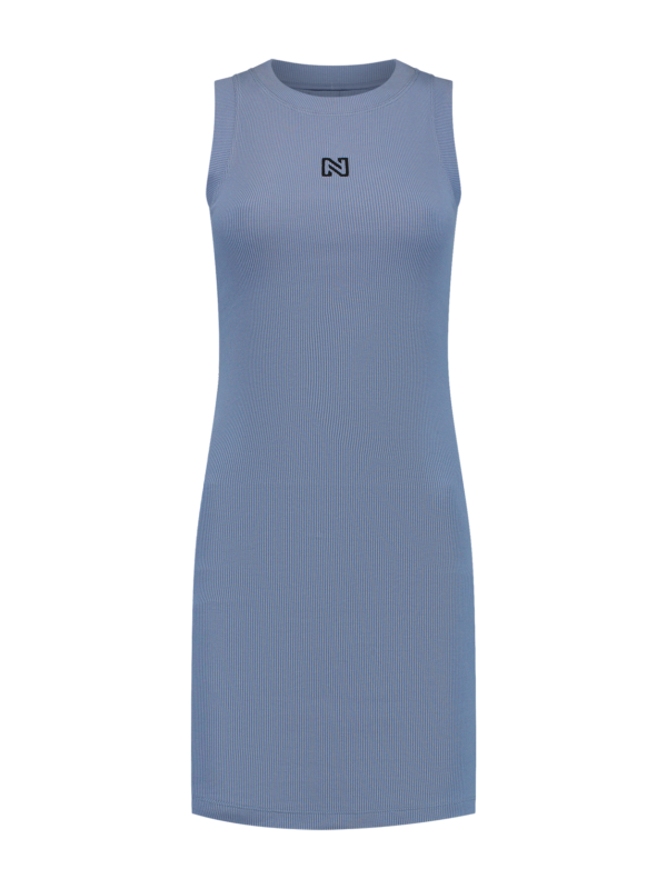 NIKKIE - Dadley Rib Dress - Smoked Blue blauw jurk