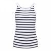 &Co Woman - Selena Stripe - Navy Multi - Top - Shirts - Travelstof - Dameskleding