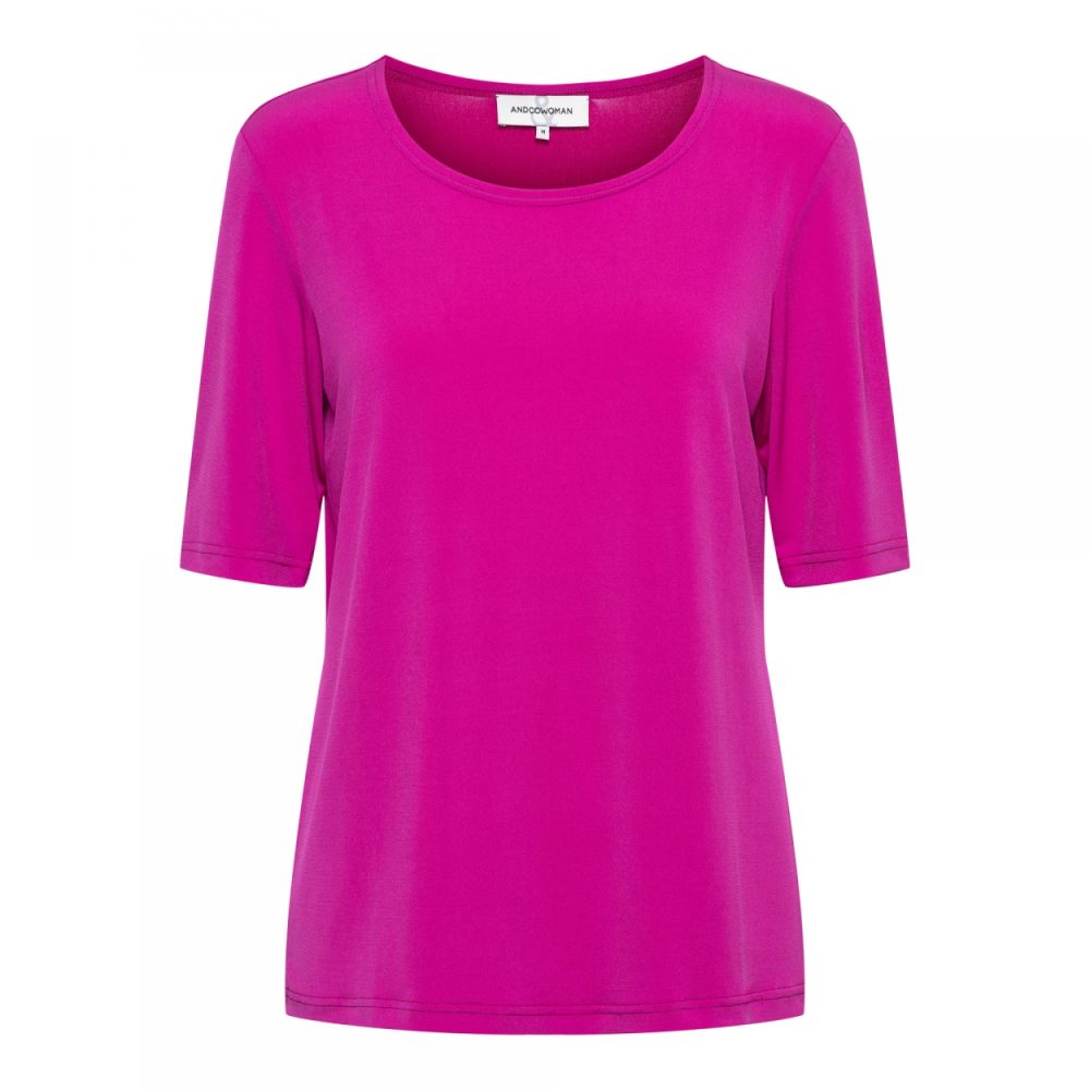 &Co Woman - Lillian Top - Raspberry Travelstof Top Blouse voor Dames Kleding Roze