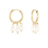 Madam Peach | Earrings - Three pearls - Gold - Pearls - Gold - Ladies