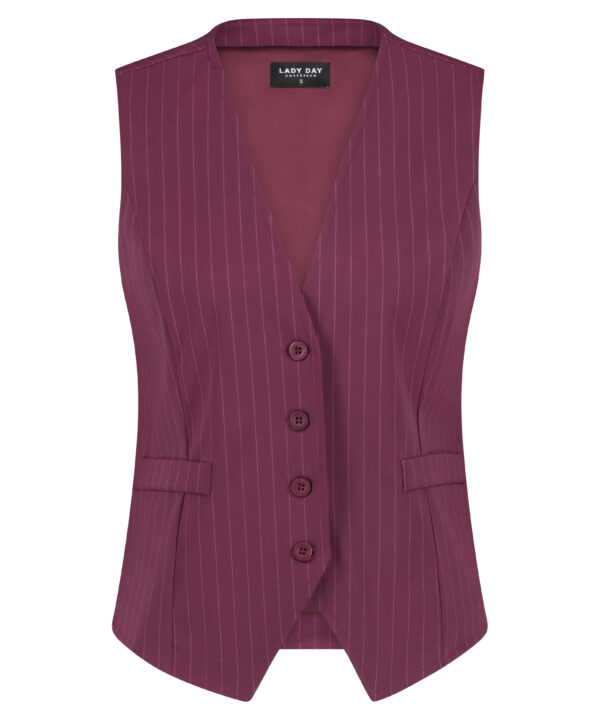 Lady Day - Gilet Jade - Cherry Pinstripe Print