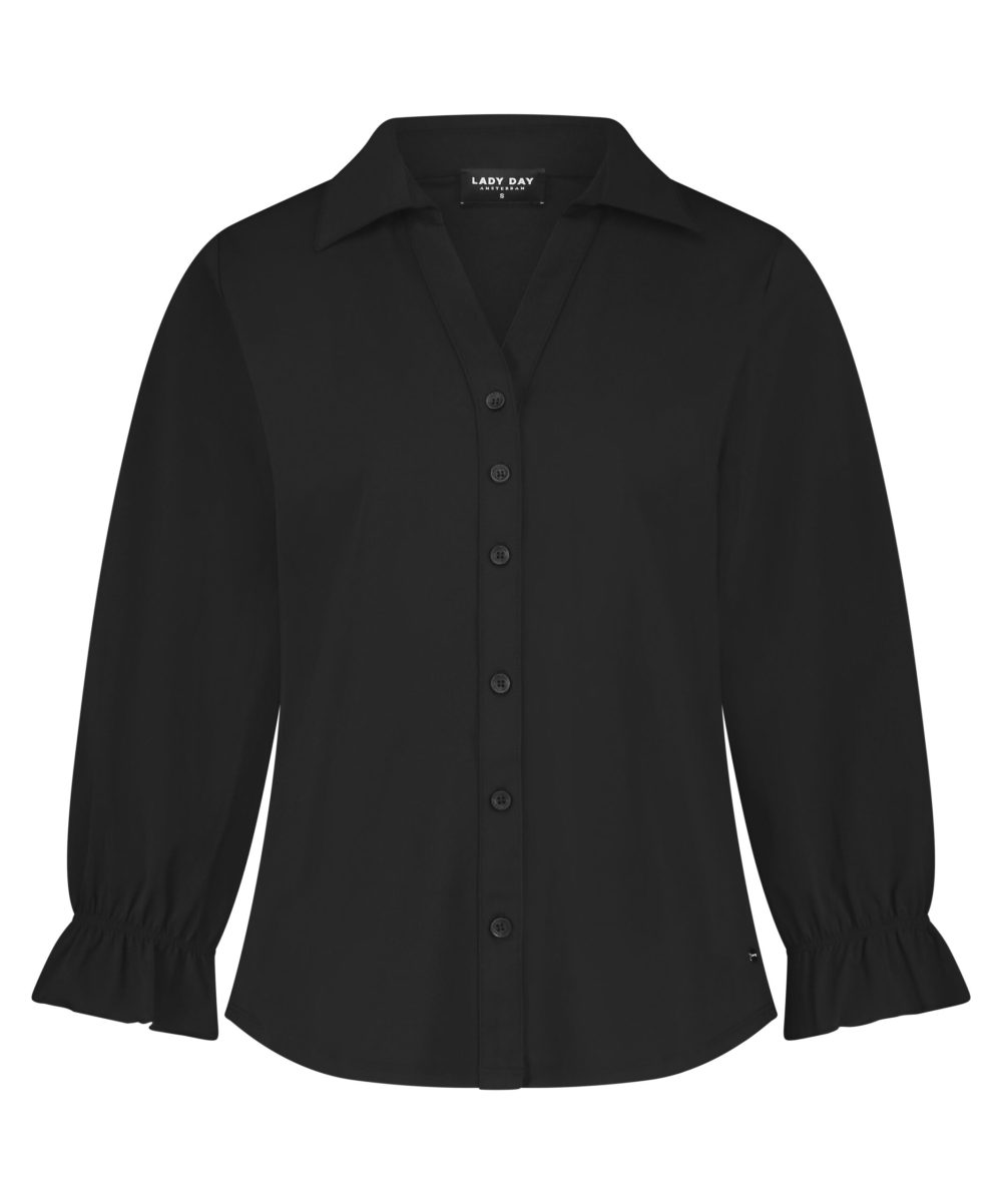 Lady Day - Abby Blouse - Black - Travelstof - Morgen in huis