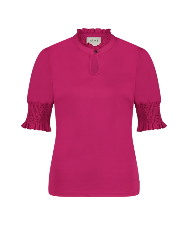 Aime Balance | - Stacey Top - Fuchsia- Comfortabele damestop