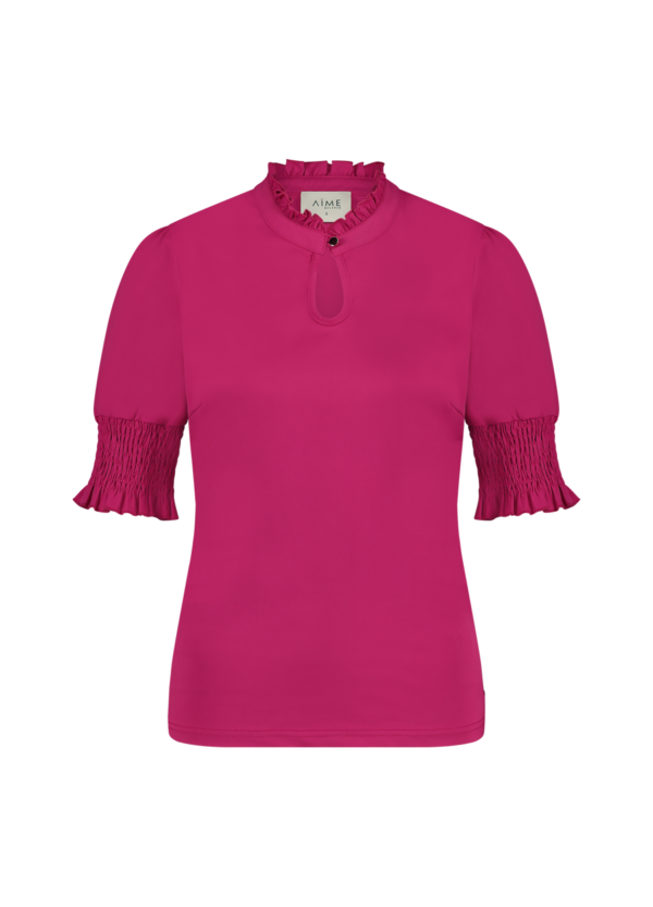 Aime Balance | - Stacey Top - Fuchsia- Comfortabele damestop