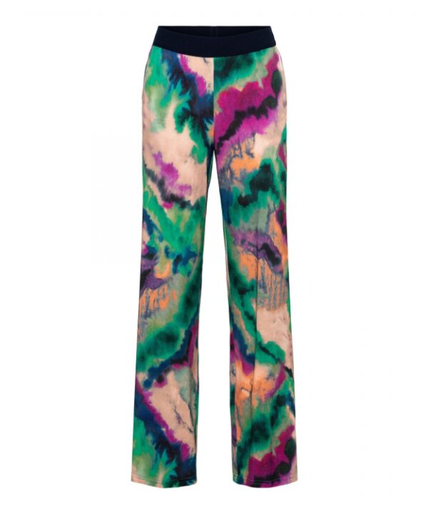 &Co Woman - Loa Dipdye - Green Multi - Travelstof - Broek - Dameskleding - Viscose